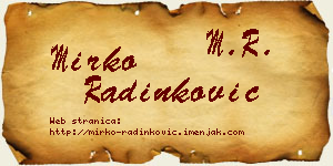 Mirko Radinković vizit kartica